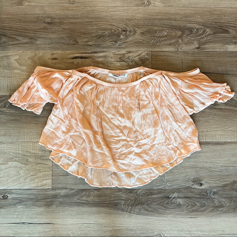 Orange off the shoulder shirt